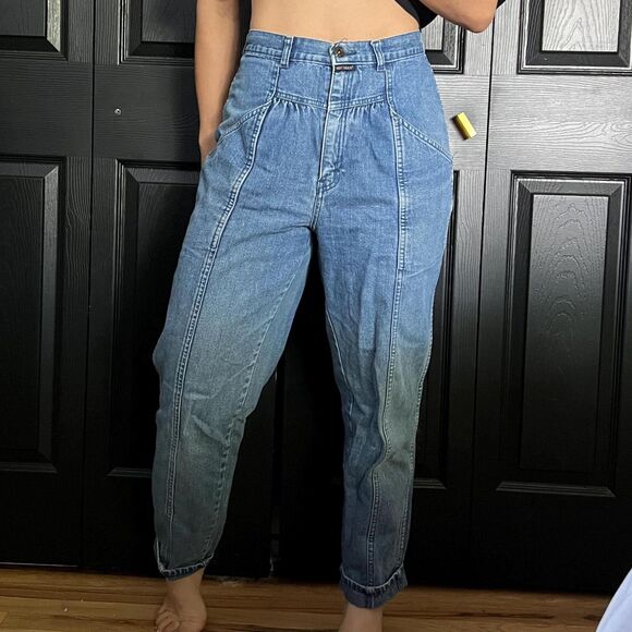 Vintage 80s Brittania high rise medium wash jeans size 10 tapered fit - Picture 1 of 9